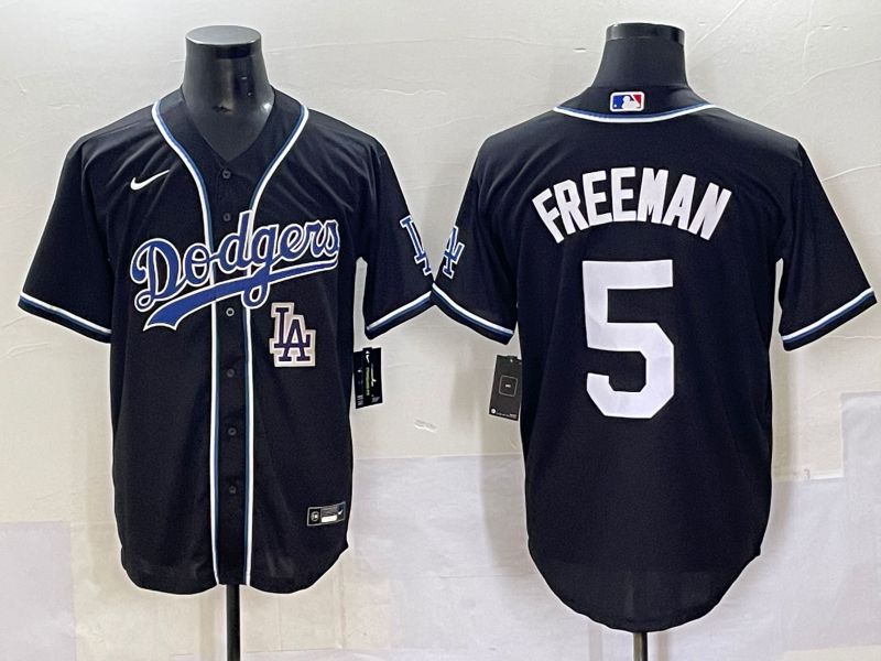 Men 2025 Los Angeles Dodgers #5 Freeman Black Three generations Fashion Nike MLB Jersey style 7047->los angeles dodgers->MLB Jersey